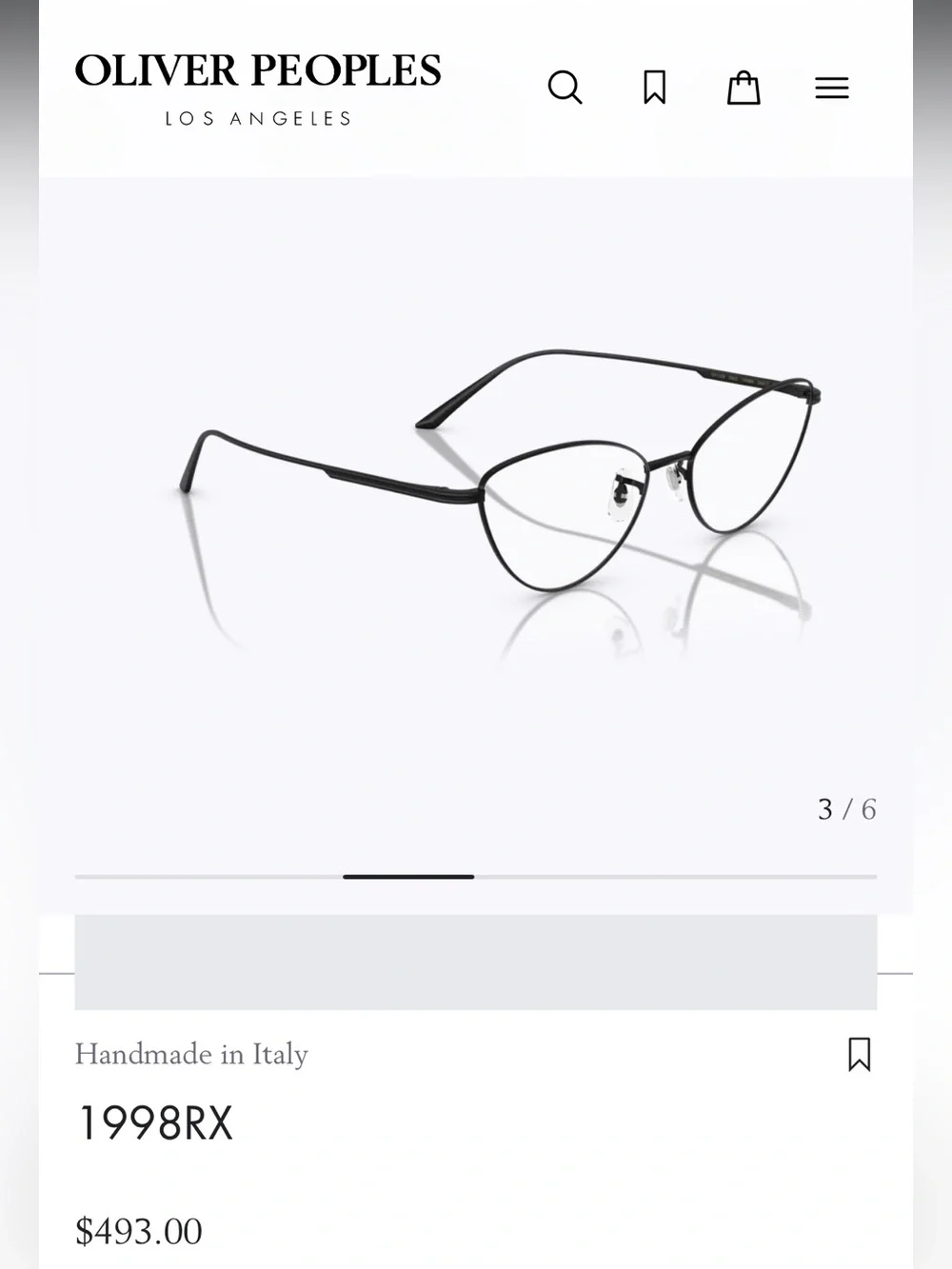 Khaite x Oliver Peoples | Matte Black 1998RX Eyeglasses